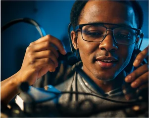 Man with headphones