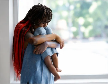 Mother holding child